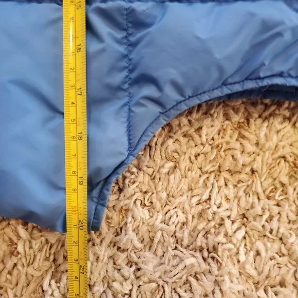 Women's Lands' End Blue Goose Down Puffer Vest Snap Front Pockets Size Medium - Picture 5 of 5